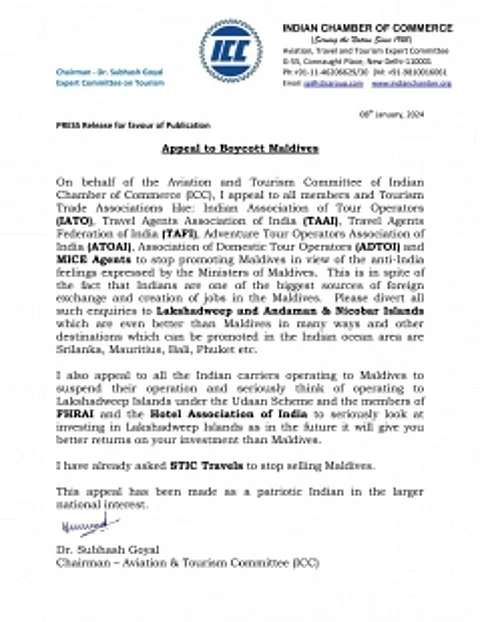 Aviation and Tourism Committee Urges Boycott of Maldives Amidst Diplomatic Tensions