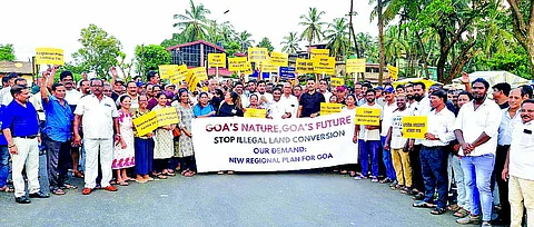 Hundreds rally in Chinchinim against land conversions, demand new Regional Plan