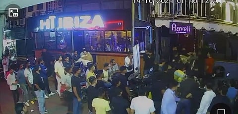 Bouncers beating up local youth at Down Town night club, Baga, Goa