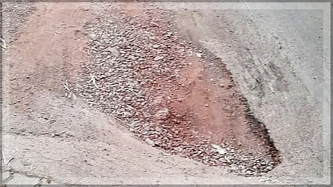 Huge pothole poses risk to motorists
at Sangolda
