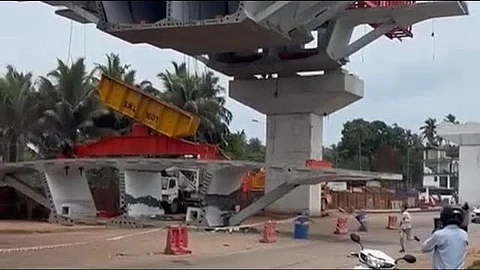 Four injured in Porvorim bridge mishap during deck lifting operation