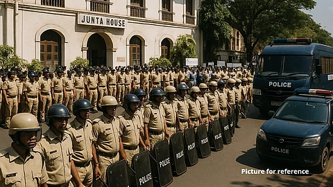 Heavy Police Deployment Outside Junta House Ahead of Taxi Operators’ Protest
