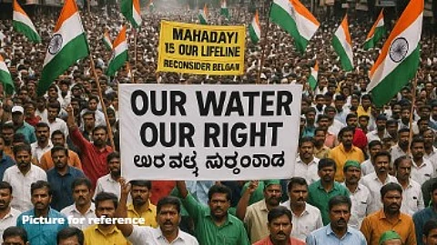 Massive Protests in Belagavi Against Mahadayi River Project Under ‘Our Water, Our Right’ Campaign