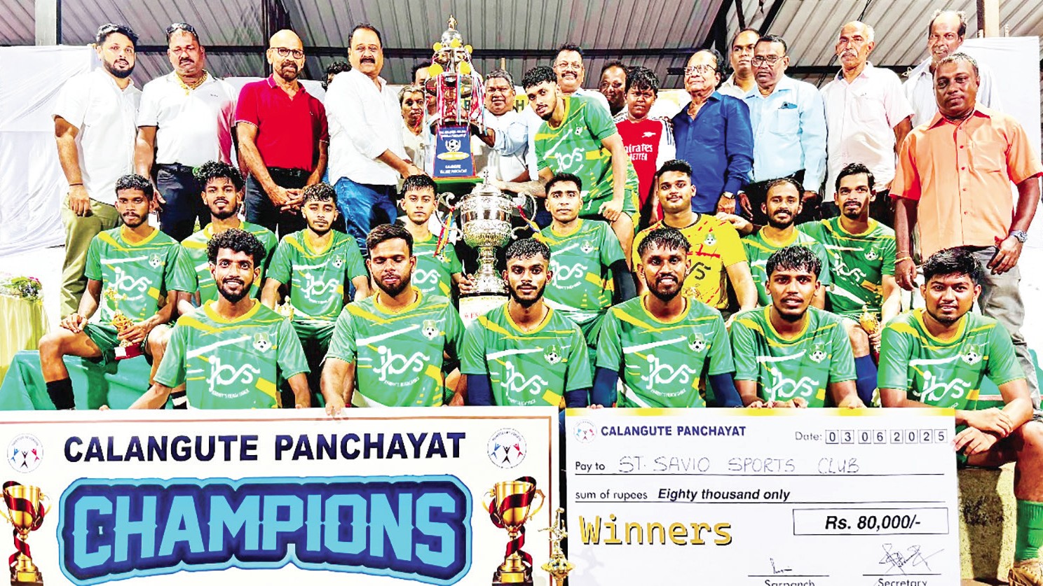 St Savio’s SC Thrash Saligao SC 5-0 to Win Calangute Panchayat Cup