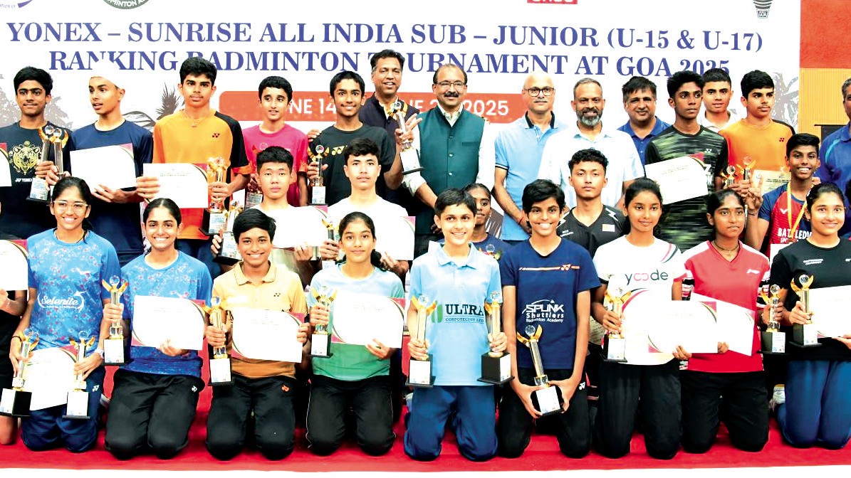 Wazir Singh, Shaina Manimuthu, Bornil Changmai, and Rishika Nandi Win Big at 2025 Sub Junior Badminton Nationals in Goa
