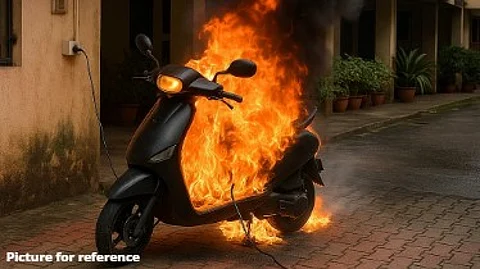 Electric Scooter Catches Fire While Charging in Panjim Residential Complex