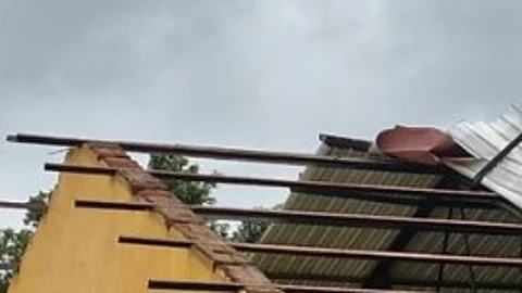 Roof of Civil Supplies Godown in Curti Damaged by Windstorm; Rainwater Threatens Structural Integrity