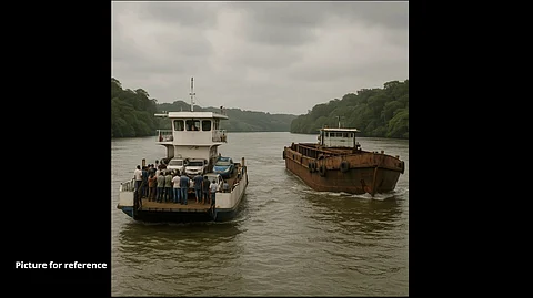 Ferry Stalls Mid-River at Cumbharjua; Collision with Barge Narrowly Avoided