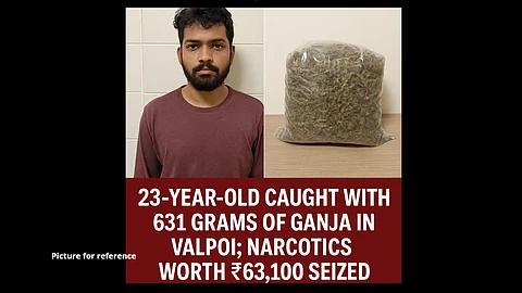 23-Year-Old Caught With 631 Grams of Ganja in Valpoi; Narcotics Worth ₹63,100 Seized