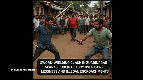Sword-Wielding Clash in Zuarinagar Sparks Public Outcry Over Lawlessness and Illegal Encroachments