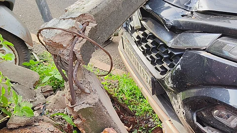Crash, Crackle, Panic! Falling Electric Pole Triggers Scare in Porvorim