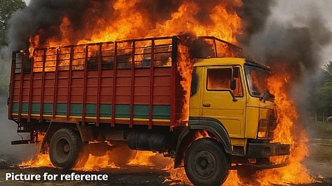 Illicit Liquor Truck from Nagaland Catches Fire in Dhargal; CM Vows Action, MLA Demands Accountability