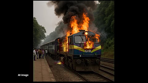 Minor Fire in Vasco-Kulem Train Engine at Dabolim Leaves Passengers Stranded