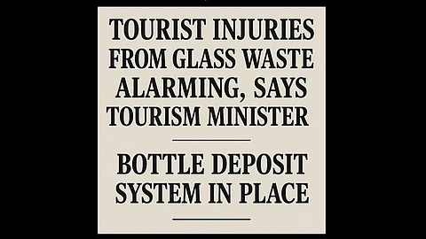 Tourist Injuries from Glass Waste Alarming, Says Tourism Minister; Bottle Deposit System in Place