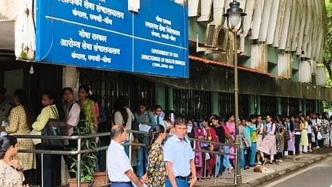 Massive Turnout at DHS Campal for Nurse Recruitment Interviews Causes Long Queues