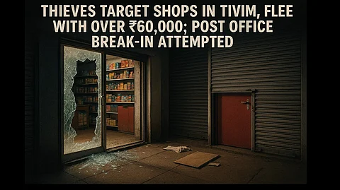 Thieves Target Shops in Tivim, Flee with Over ₹60,000; Post Office Break-In Attempted