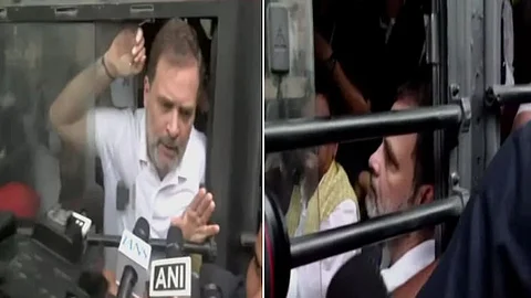 Rahul Gandhi and Opposition Leaders Held by Police During Poll Body Protest