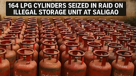 164 LPG Cylinders Seized in Raid on Illegal Storage Unit at Saligao