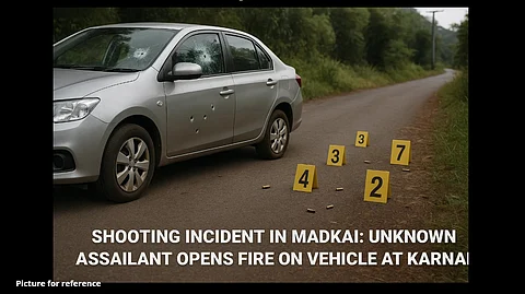 Shooting Incident in Madkai: Unknown Assailant Opens Fire on Vehicle at Karnale