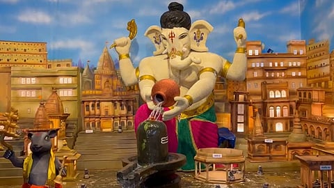 Vasco’s Sambhaji Nagarcha Raja Celebrates 21-Day Ganesh Festival with 48-Kilo Pearl Idol Inspired by Kashi