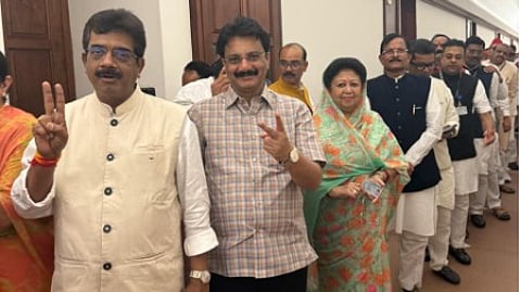 Goa MP Sadanand Shet Tanavade Casts Vote in Vice Presidential Election, Backs C. P. Radhakrishnan