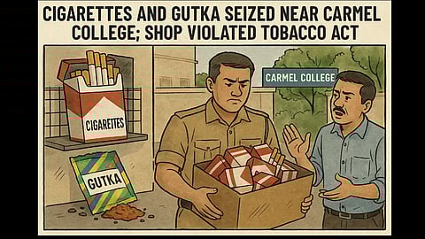 Cigarettes and Gutka Seized Near Carmel College; Shop Violated Tobacco Act