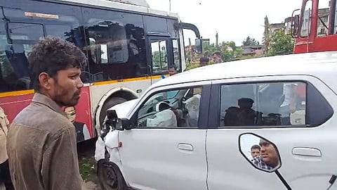 Kadamba Bus and Car Collide Outside Margao KTC Bus Stand, No Injuries Reported
