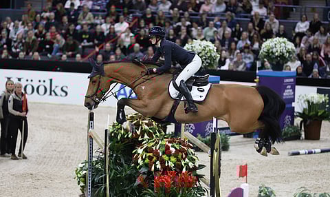 Jasmin Seppälä-Geerink ja Kerel sunnuntain maailmancup-radalla.