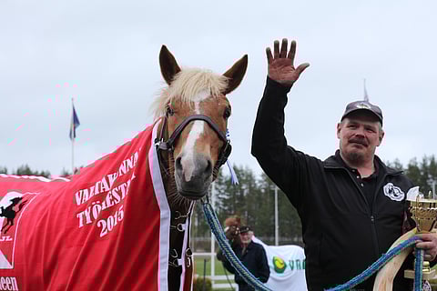 Valtakunnan työmestari vuosimallia 2015 on tamma Luomutar ohjastajanaan Mikko Uusimäki.