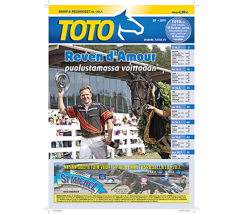 Tänään ilmestyneessä TOTO-lehdessä on käsiohjelmasivut sekä vihjeet kaikki kotimaan raveihin tiistaista maanantaihin sekä Ruotsin ravien lähtölistoja.