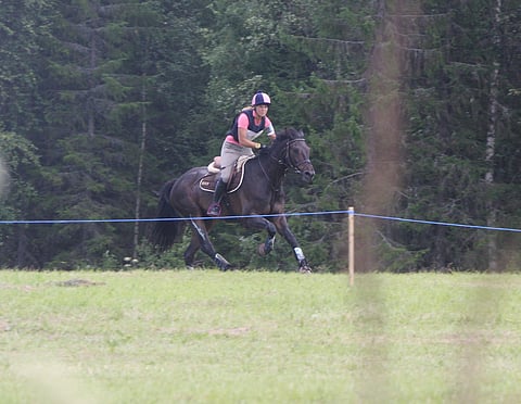 Sanna Siltakorpi ja Lucky Accord painavat pitkää työpäivää.