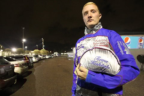 Teemu Keskitalo ohjastaa Hevosurheilun ideasysteemin varmaksi valittua Precocius Palia Toto65-pelin päätöskohteessa. Kuva: Totofoto