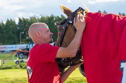 Ilkka Pyysalon valmentama ravikuningatar Saaga S pyrkii johtamaan Toto65-pelin viidettä kohdetta lähdöstä maaliin. Kuva: Timo Könönen