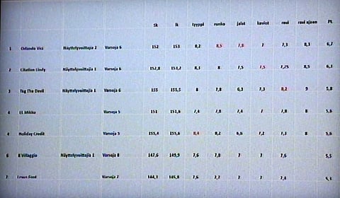 Lämminveristen isäoripörssi. Kaikki tilastot julkaistaan Hippoksen verkkosivuilla lähiaikoina.