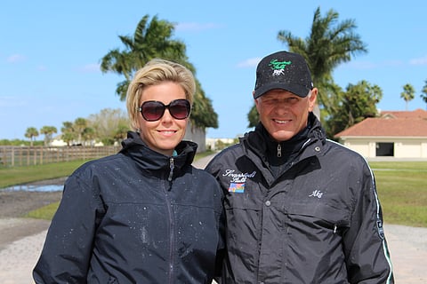 Åke ja Sarah Svanstedt ajoivat molemmat Meadowlandsin koelähdöissä perjantaina. Kuva: HU arkisto