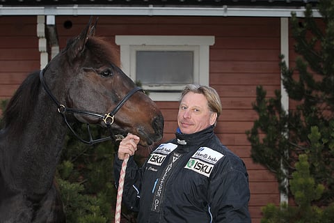 Tapio Perttunen ja Ranch Jagger joulukuussa 2013. Kuva Olavi Ilmonen.