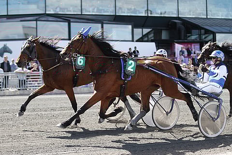 Donna Sisu johti tammojen nelivuotislähtöä vielä kierros jäljellä. Kuva: Jarno Unkuri.