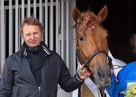 Ari Vianderin ja Krista Skutnabbin uusi tallitoiminta sai näyttävän voiton Härmän 3-vuotislähdössä. Kuva: Ada Pykäläniemi