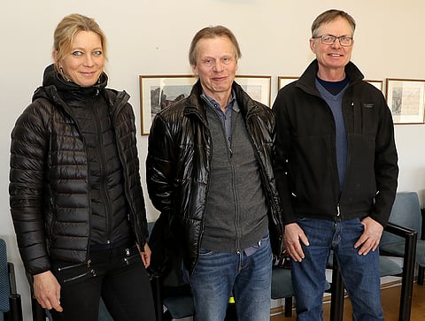 Katja Melkko, Wilhelm Paal ja Hans S Strömberg kertoivat kisan ennakkotunnelmia tiedotustilaisuudessa. Kuva: Anu Leppänen