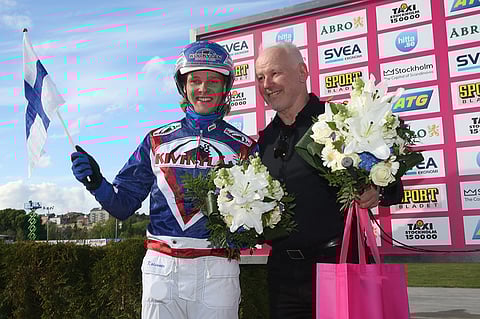 Timo Nurmos ja Olli Koivunen podiumilla, Eelis Harper Hanoverin sankari. Kuva: Jarno Unkuri
