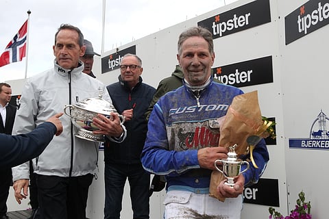 Jorma Kontio juhlii Norjassa, kuvassa Oslo GP:n seremoniat. Kuva: Totofoto