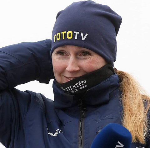 TotoTV-juontaja ja toimittaja Marinka Salminen nähdään torstaina Siipan Saappaissa -ohjelmassa puolisonsa Jaakko Salmisen kera. Kuva: Risto Silvola.