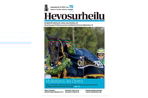 Reino Palomäen ikäluokkatähti An-Dorra hallitsi Oulu Express -finaalia. Valmentaja suunnittelee ostavansa tamman voittorahoilla pian uuden auton. Kannen kuva: Anu Leppänen