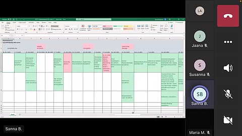 Sanna Backlund väläytti tulevan kesän kilpailukalenteria. Teamsilla tietenkin.