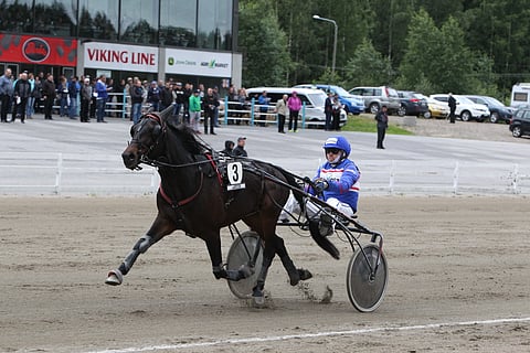 Sami Fredinin omistama ja ohjastama Winner's Credit sai Lappeenrannassa nappijuoksun. Arkistokuva.