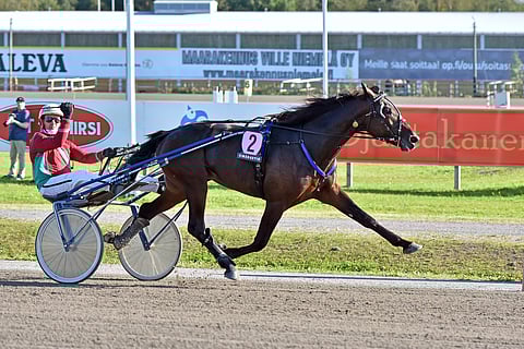 Veli-Pekka Toivanen tuuletteli Oulu Express -voittoa Nineelevenin rattailla. Kaksikon seuraava finaali on Kymenlaakso-ajossa.