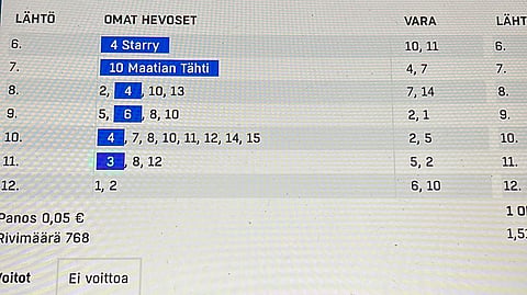 Tapani Krapulla oli päätöskohteessa kaksi hevosta. Niistä 1 Hopeusteponalego voitti.