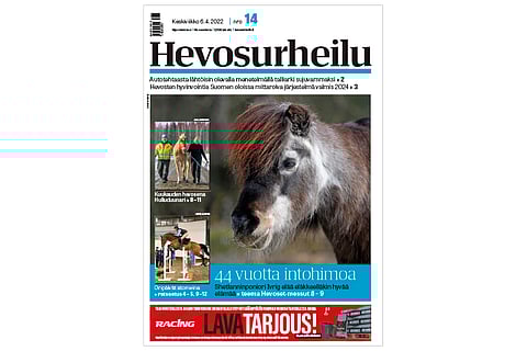 Hevosurheilun välissä ilmestyy Hevoset-messujen teemaliite, jossa kerrotaan 44-vuotiaasta Ivrig-ponista.