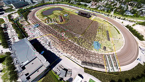 Esiintymislava nousisi Vermon takasuoran edustalle sisäkentän puolelle.