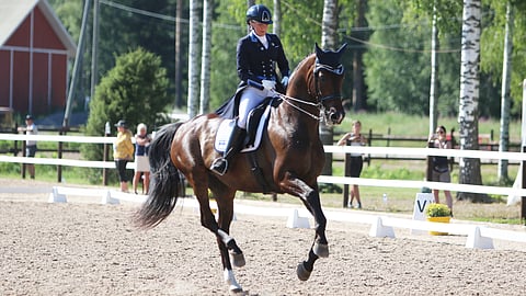 Stella Hagelstam ja Sangraal viime vuoden PM-kisoissa Ypäjällä.
